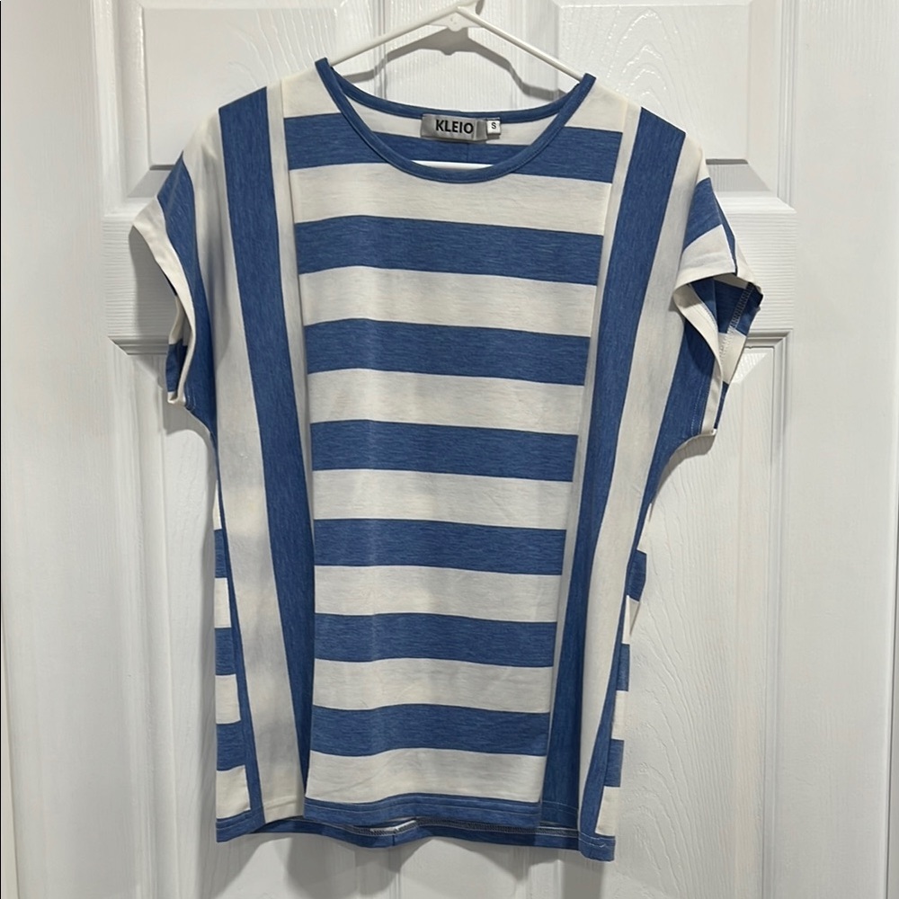 Kleio Blue and White Striped Tee
